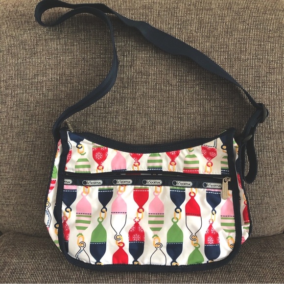 EUC LeSportsac Classic Hobo Bag in Nautical Buoy Pattern - Picture 2 of 7